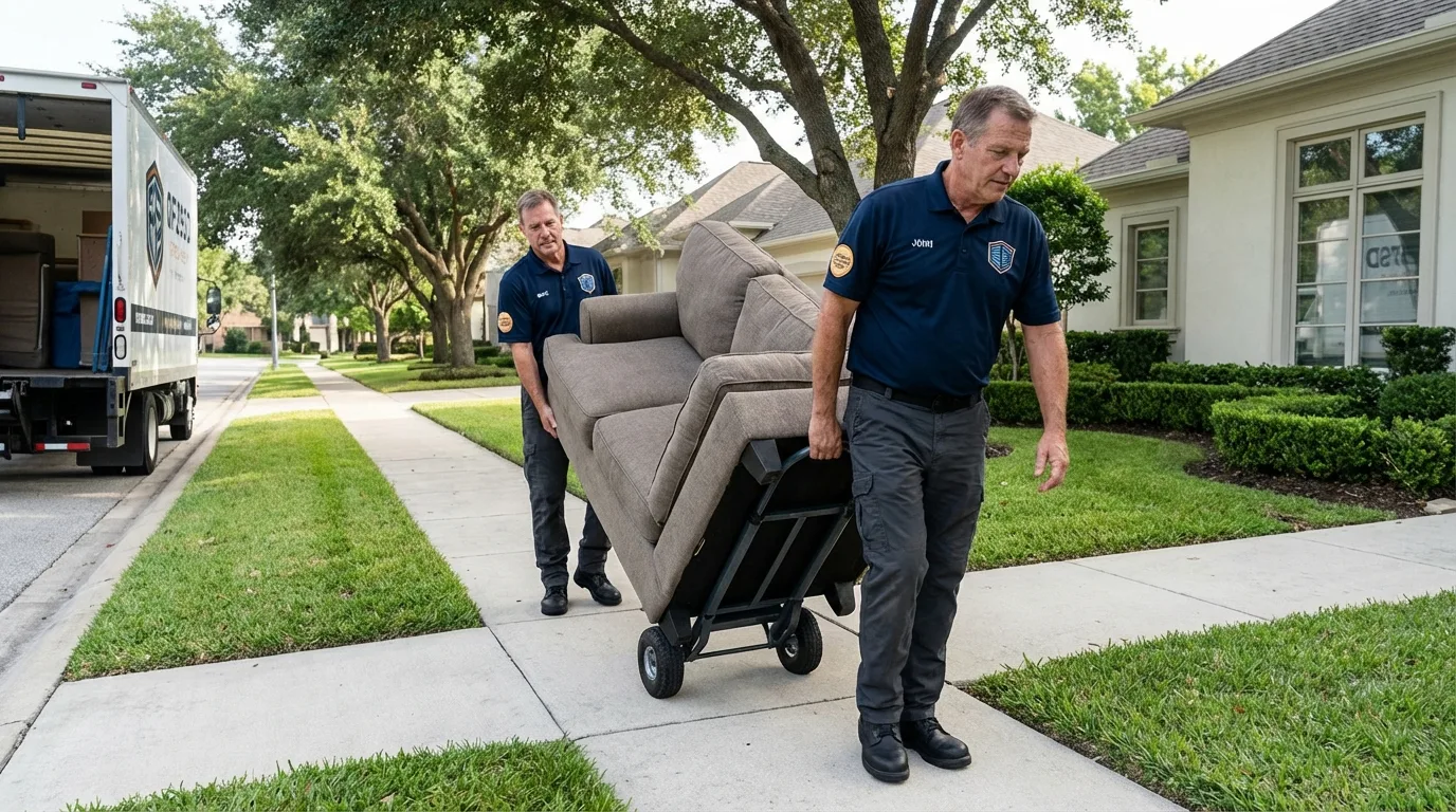 Local residential moving crew loading furniture in Elgin, MN